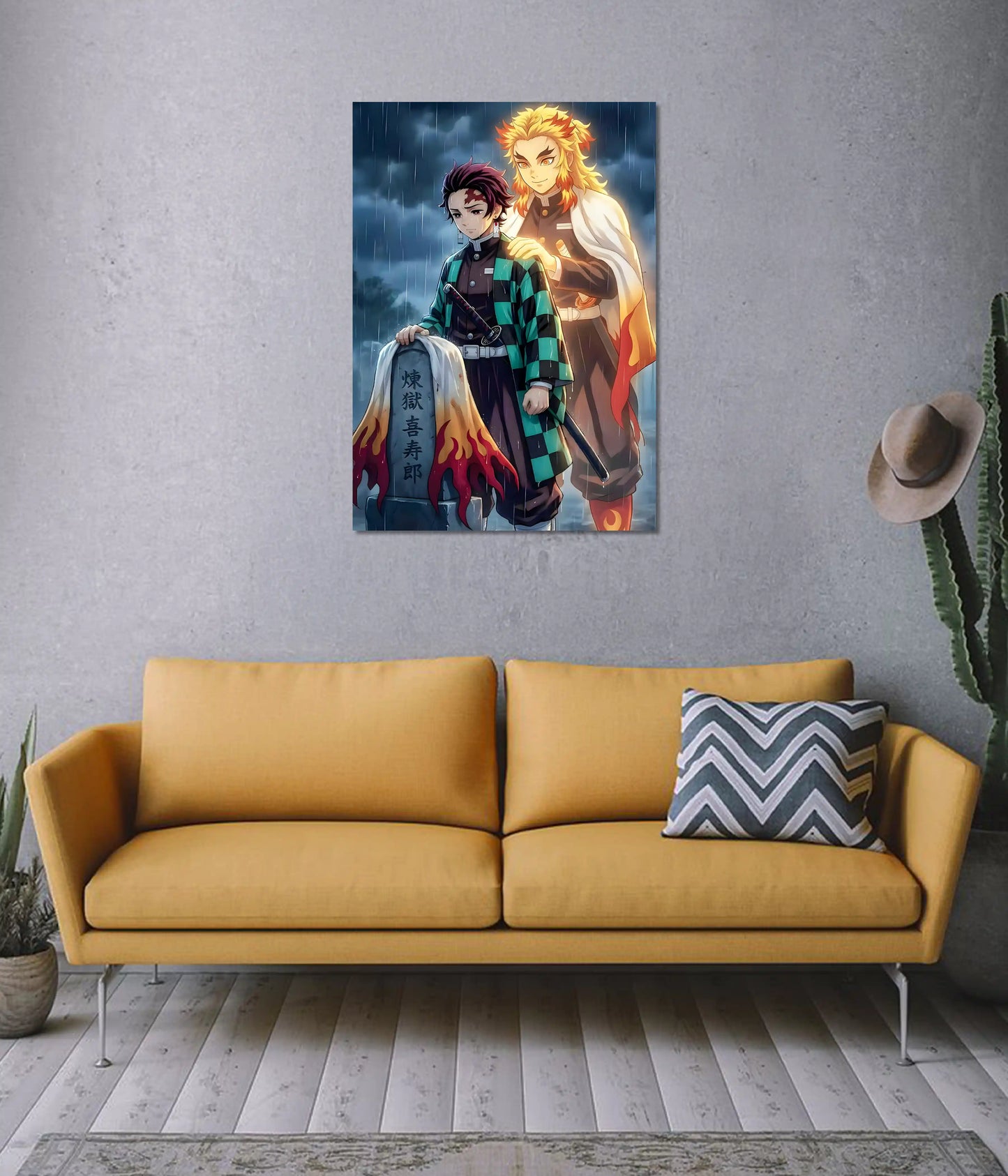 Tanjiro & Rengoku Legacy Wall Poster on Wall - Everanta