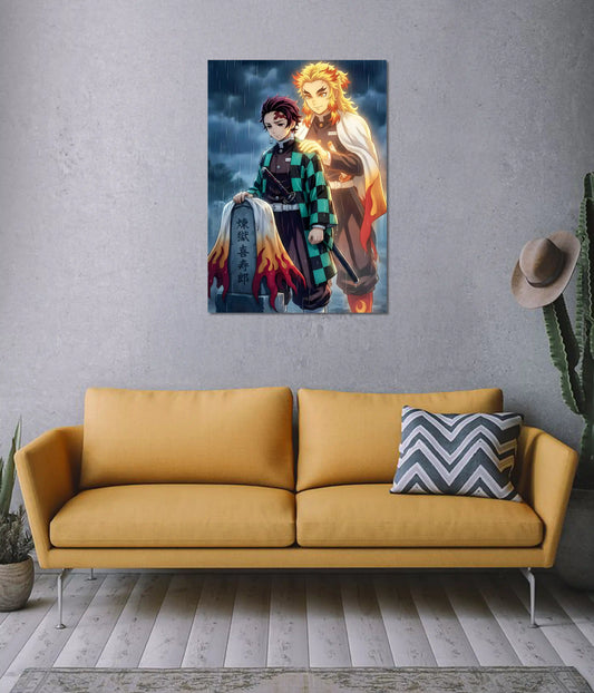 Tanjiro & Rengoku Legacy Wall Poster on Wall - Everanta