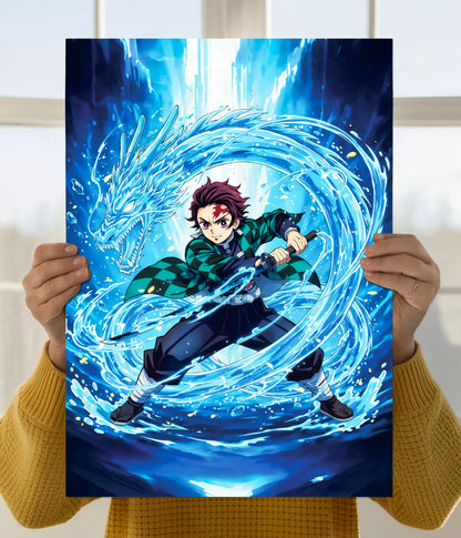 Tanjiro Water Dragon Demon Slayer Poster Main Image - Everanta
