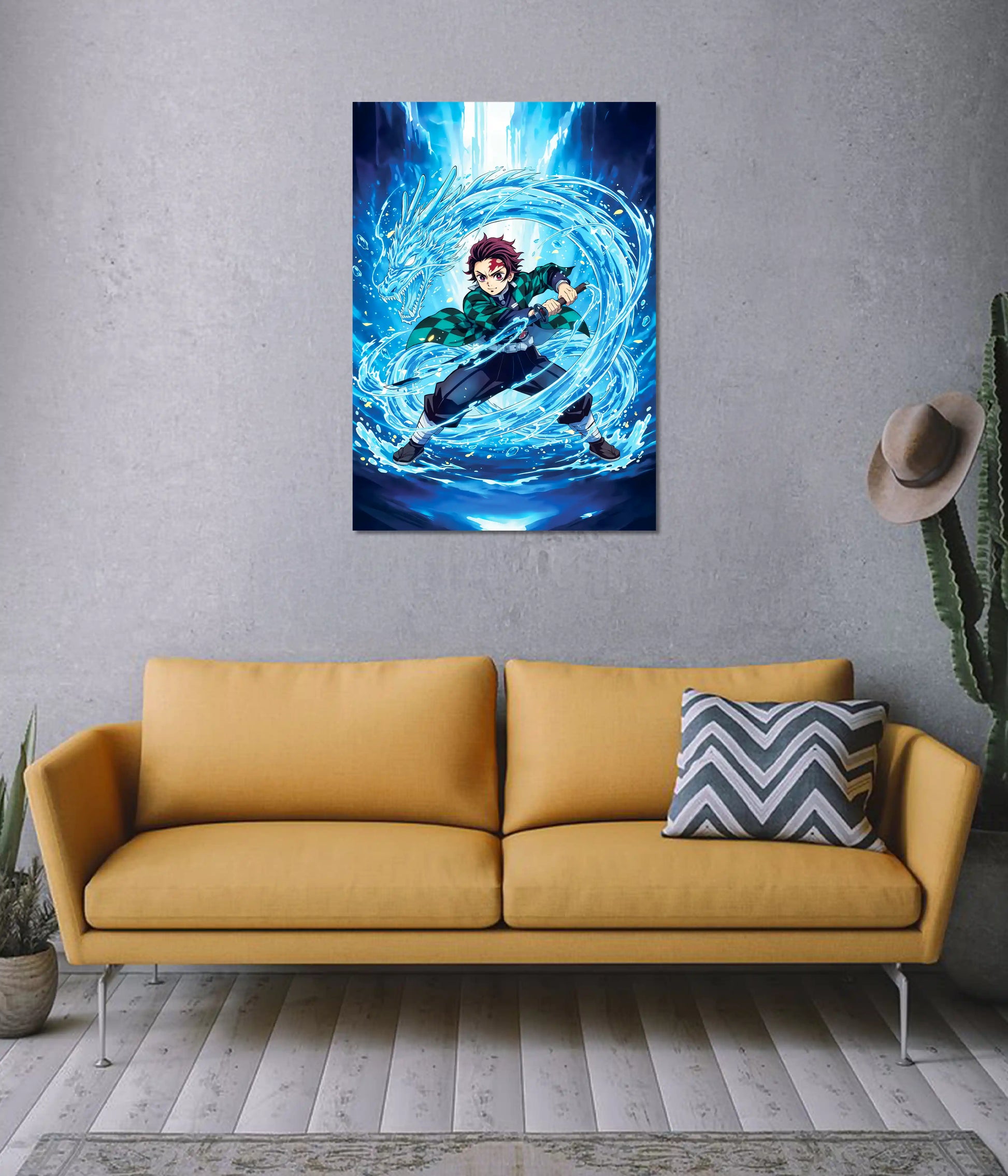 Tanjiro Water Dragon Demon Slayer Poster on Wall - Everanta