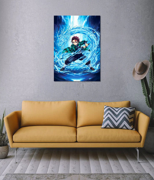 Tanjiro Water Dragon Demon Slayer Poster on Wall - Everanta