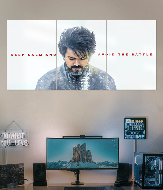 Thalapathy Vijay – Calm Before the Battle Split Poster Main Image - Everanta