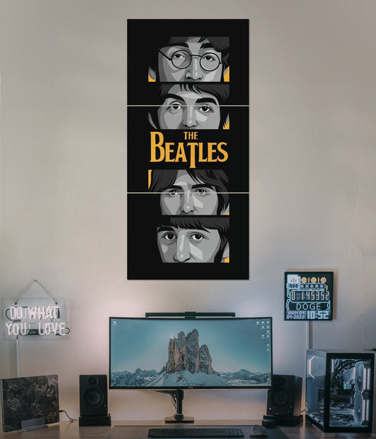 The Beatles Iconic Faces – Music Split Wall Poster Main Image - Everanta
