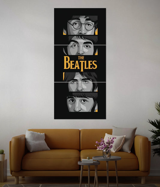 The Beatles Iconic Faces – Music Split Wall Poster in Living Room - Everanta