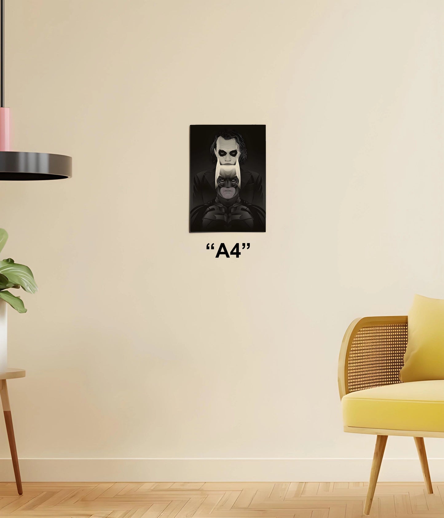 The Dark Knight – Joker Behind Batman Poster A4 Size - Everanta