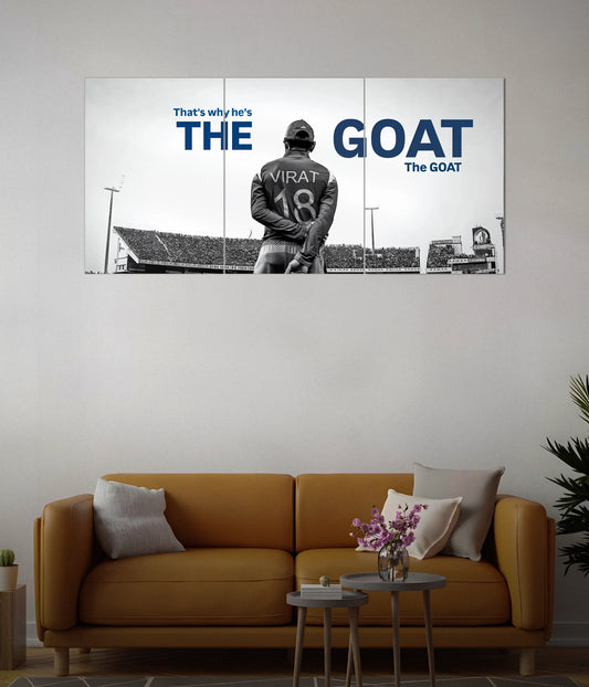 The GOAT – Virat Kohli Split Wall Poster in Living Room - Everanta
