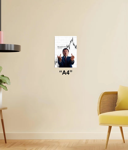 The Perfect Time Never Comes – Wolf of Wall Street Poster A4 Size - Everanta