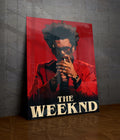 The Weeknd Iconic Red Portrait Metal Poster