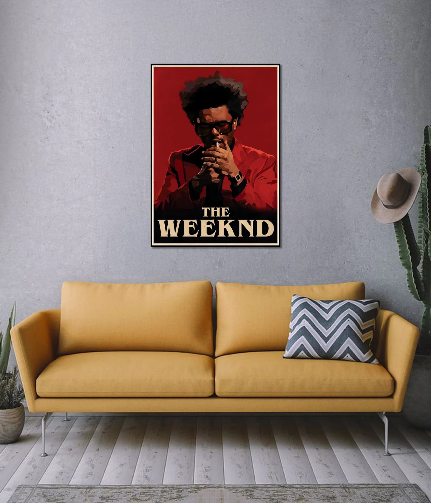 The Weeknd Red Aesthetic Poster on Wall - Everanta