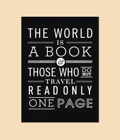 The World Is a Book – Travel Quote Poster for Nature Lovers Main Image - Everanta