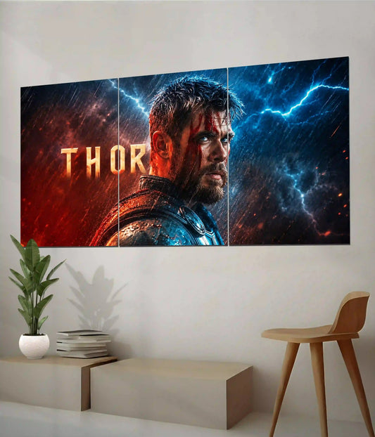 Thor God of Thunder 3 Piece Split Wall Poster on Wall - Everanta