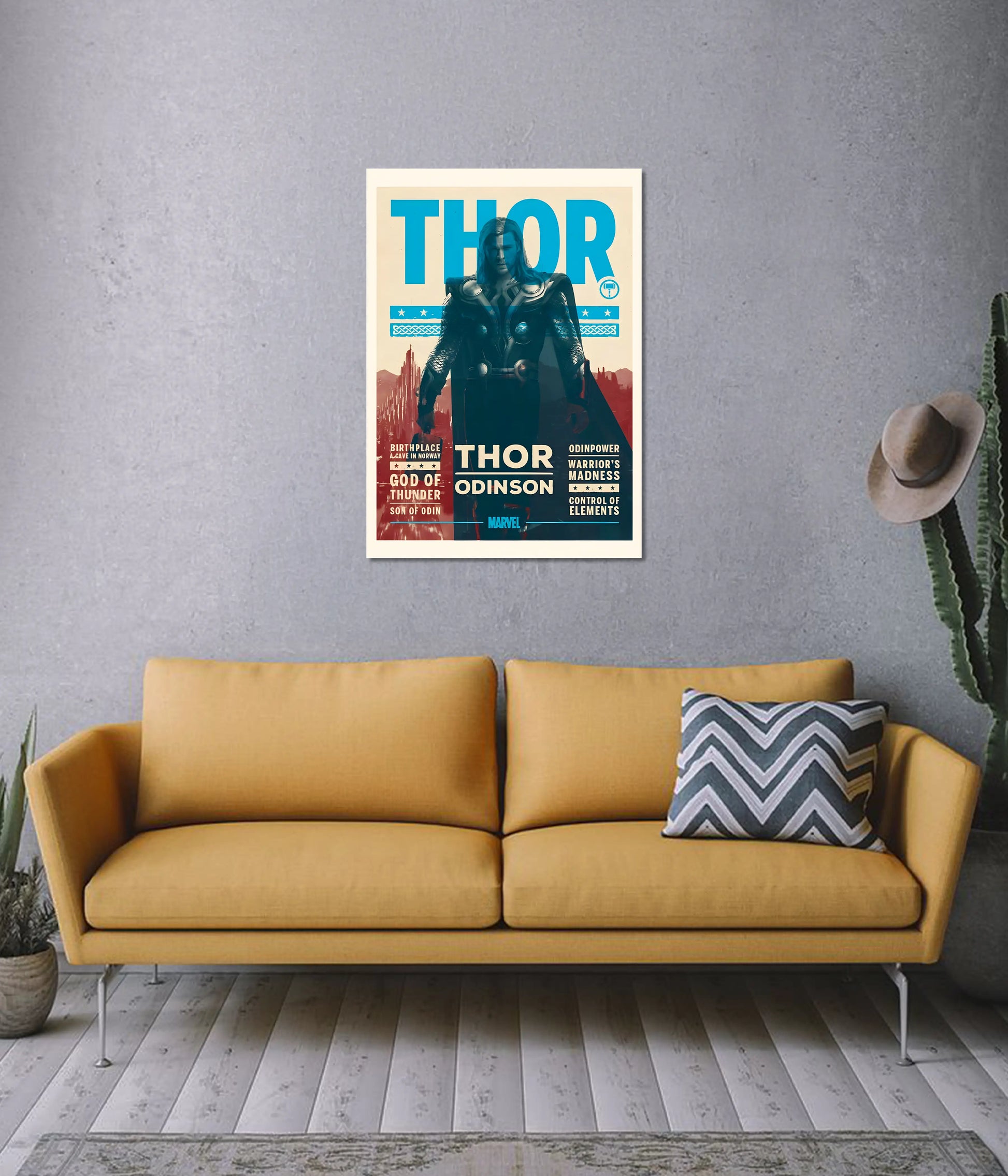 Thor Odinson – God of Thunder Marvel Wall Poster on Wall - Everanta