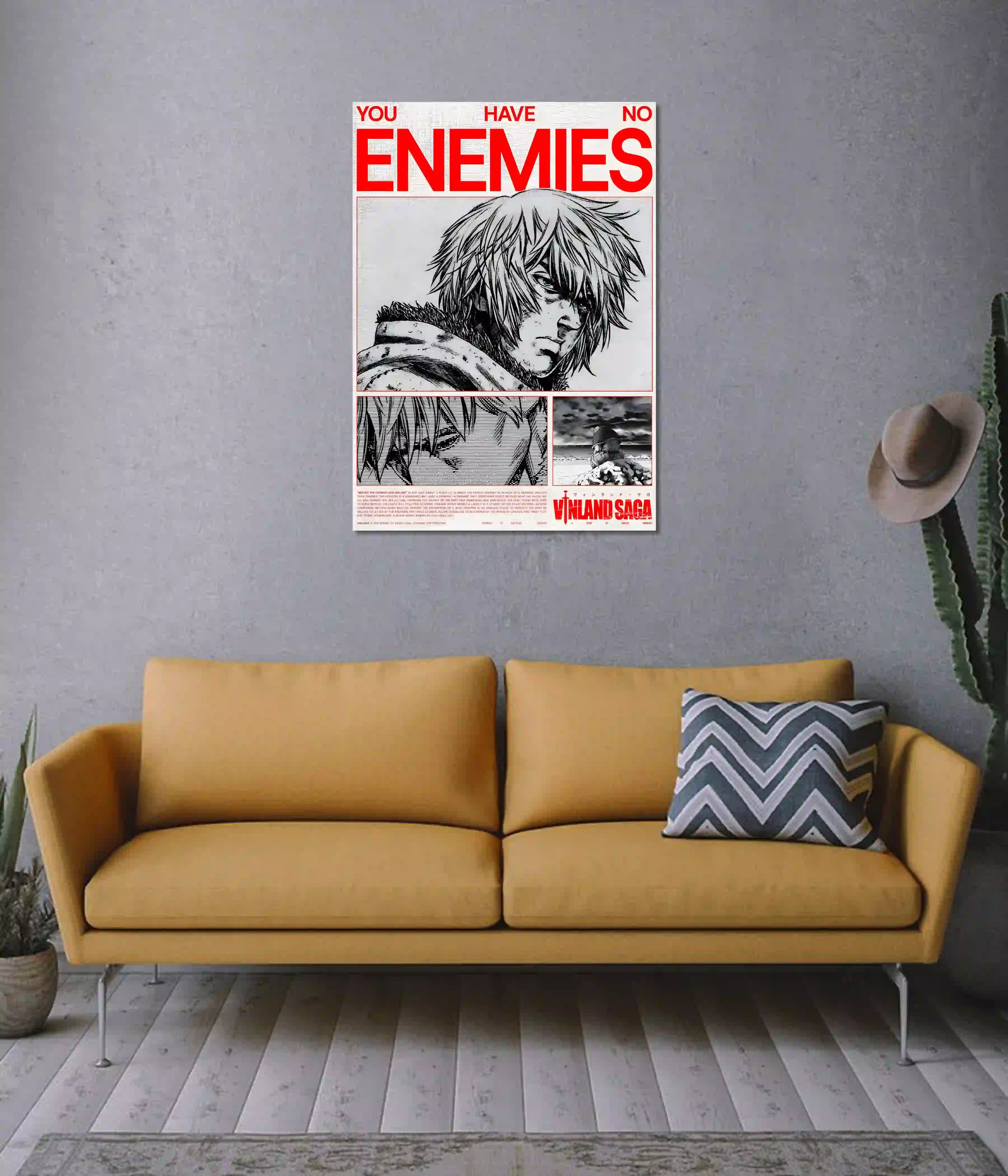 Thorfinn "You Have No Enemies" Vinland Saga Poster on Wall - Everanta
