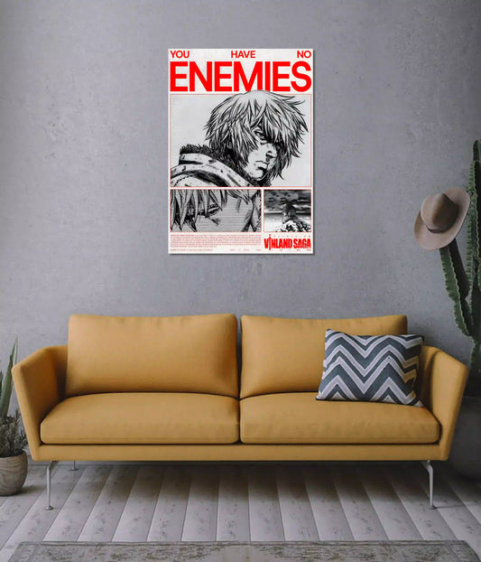 Thorfinn "You Have No Enemies" Vinland Saga Poster on Wall - Everanta