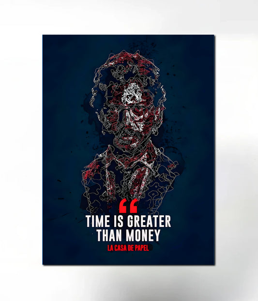 Time Over Money - Money Heist Metal Poster Main Image - Everanta