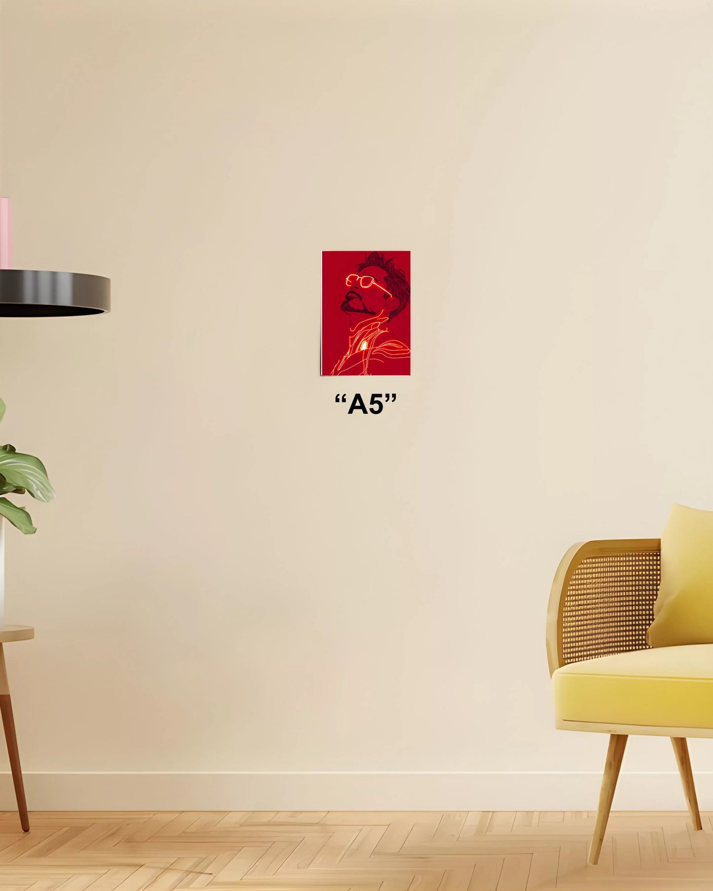 Tony Stark Glow – Iron Man Neon Art Poster A5 Size - Everanta