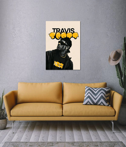 Travis Scott Iconic Hip-Hop Wall Poster on Wall - Everanta