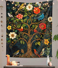 Tree of Life Garden Birds Aesthetic Wall Tapestry