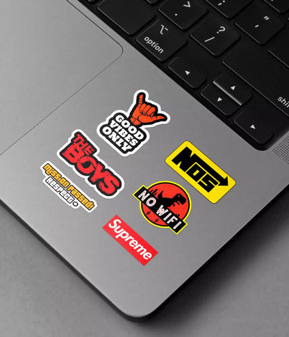 Trending Aesthetic Sticker Pack on Laptop Front - Everanta