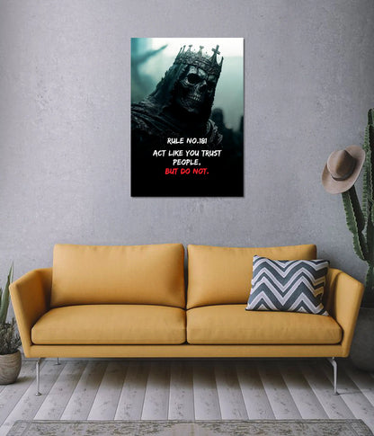 Trust No One Dark Motivational Wall Poster on Wall - Everanta