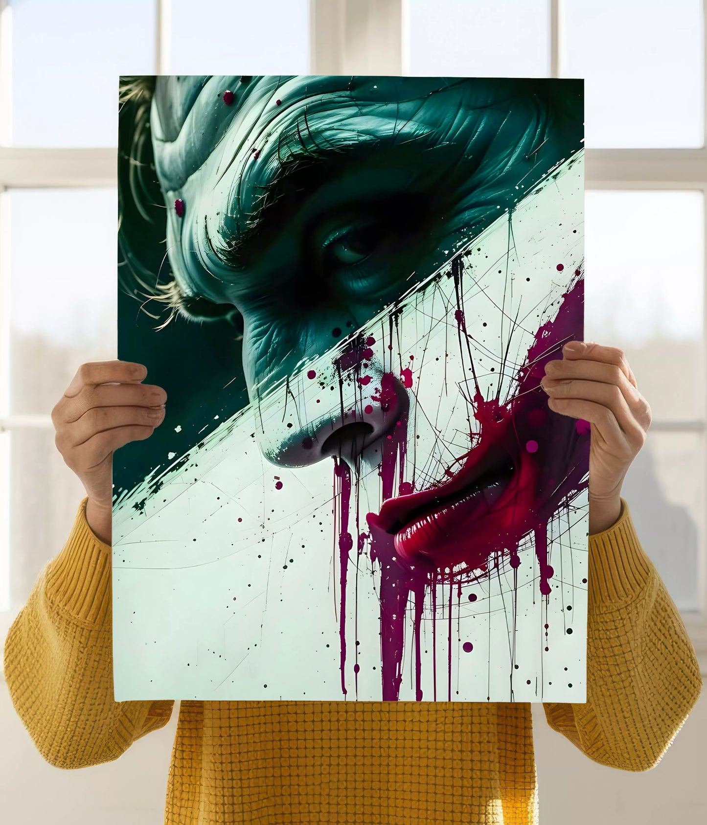 Twisted Smile – Joker Wall Poster Holding Image - Everanta