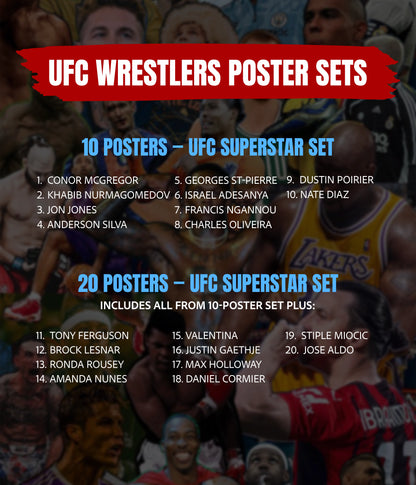 UFC Fighters included in Poster Set - Everanta