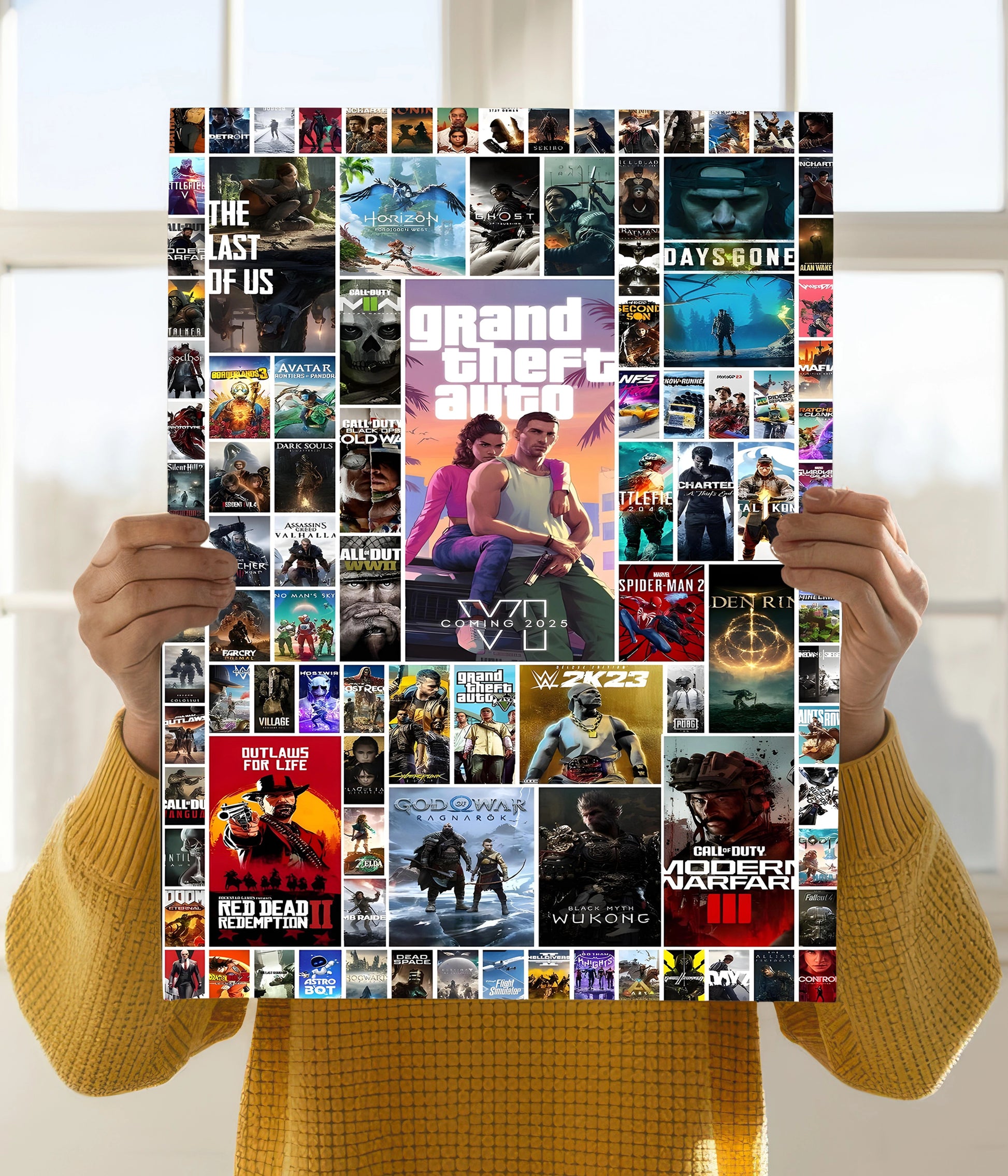 Ultimate Gamer Collage Poster - All-Time Favourite Games on One Epic Wall Holding Image - Everanta