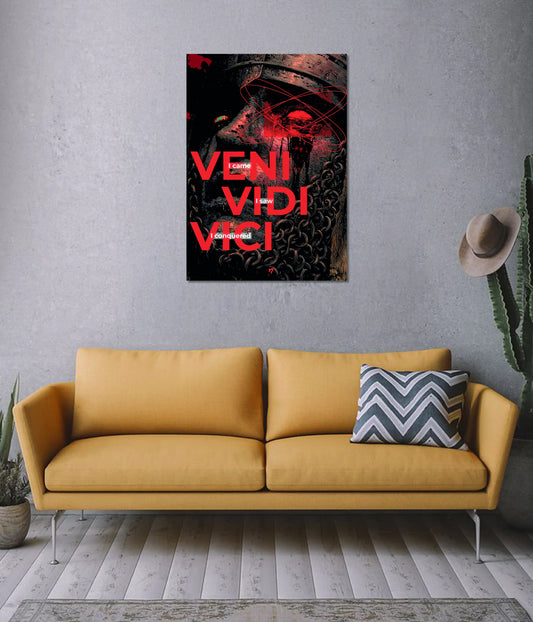Veni Vidi Vici Aesthetic Wall Poster on Wall - Everanta