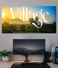 Village Life Sunrise Aesthetic Split Poster