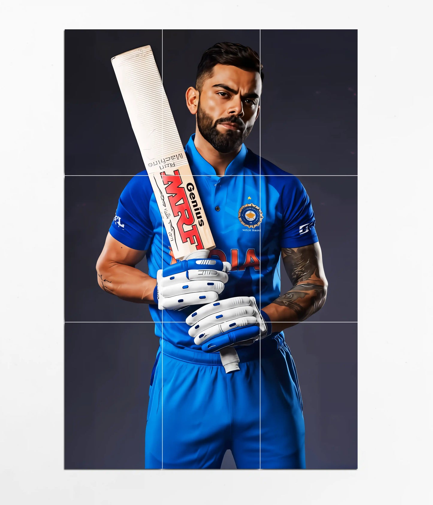 Virat Kohli 9-Piece Split Poster Close View - Everanta
