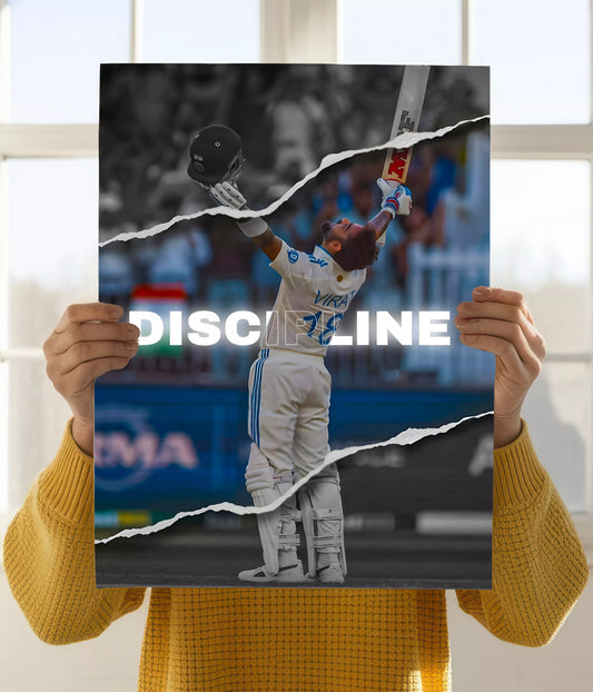Virat Kohli Poster of Discipline Celebration Holding Image - Everanta