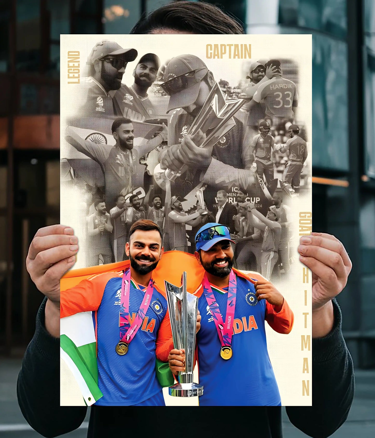 Virat Kohli & Rohit World Cup Glory Poster Main Image - Everanta