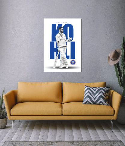 Virat Kohli Test Series Wall Poster on Wall - Everanta