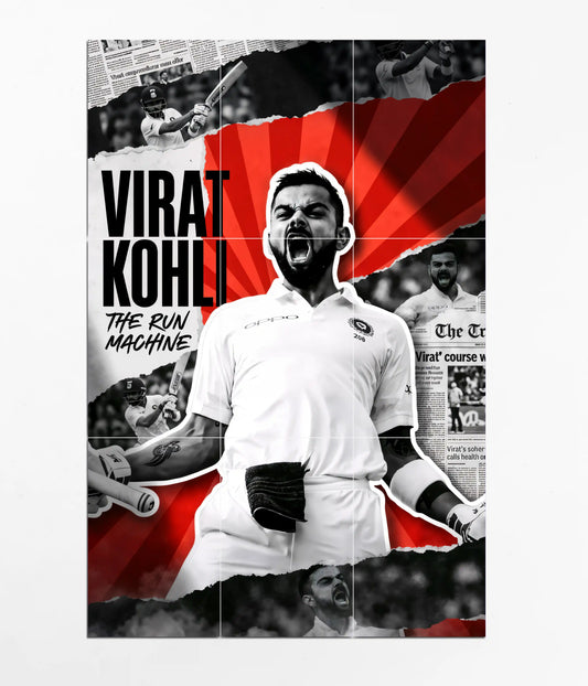 Virat Kohli “The Run Machine” 9-Piece Split Poster - Everanta