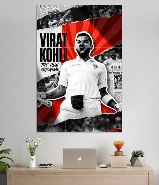 Virat Kohli “The Run Machine” 9-Piece Split Poster Main Image - Everanta