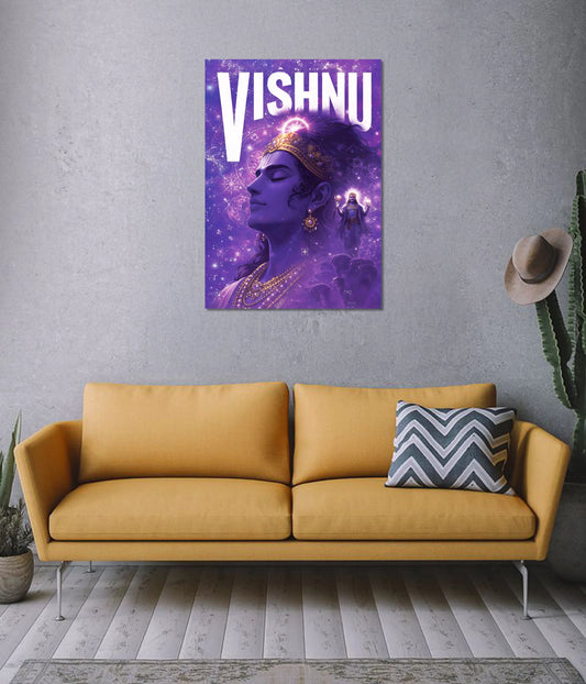 Vishnu – Preserver of the Universe Wall Poster on Wall - Everanta