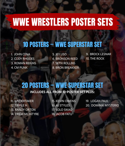 WWE Wrestlers included in poster set - Everanta
