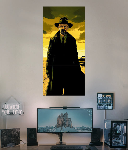 Walter White Desert Scene – Breaking Bad Split Poster Main Image - Everanta