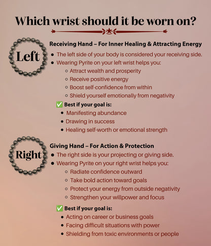Which wrist should Pyrite Bracelet be worn on ? - Everanta