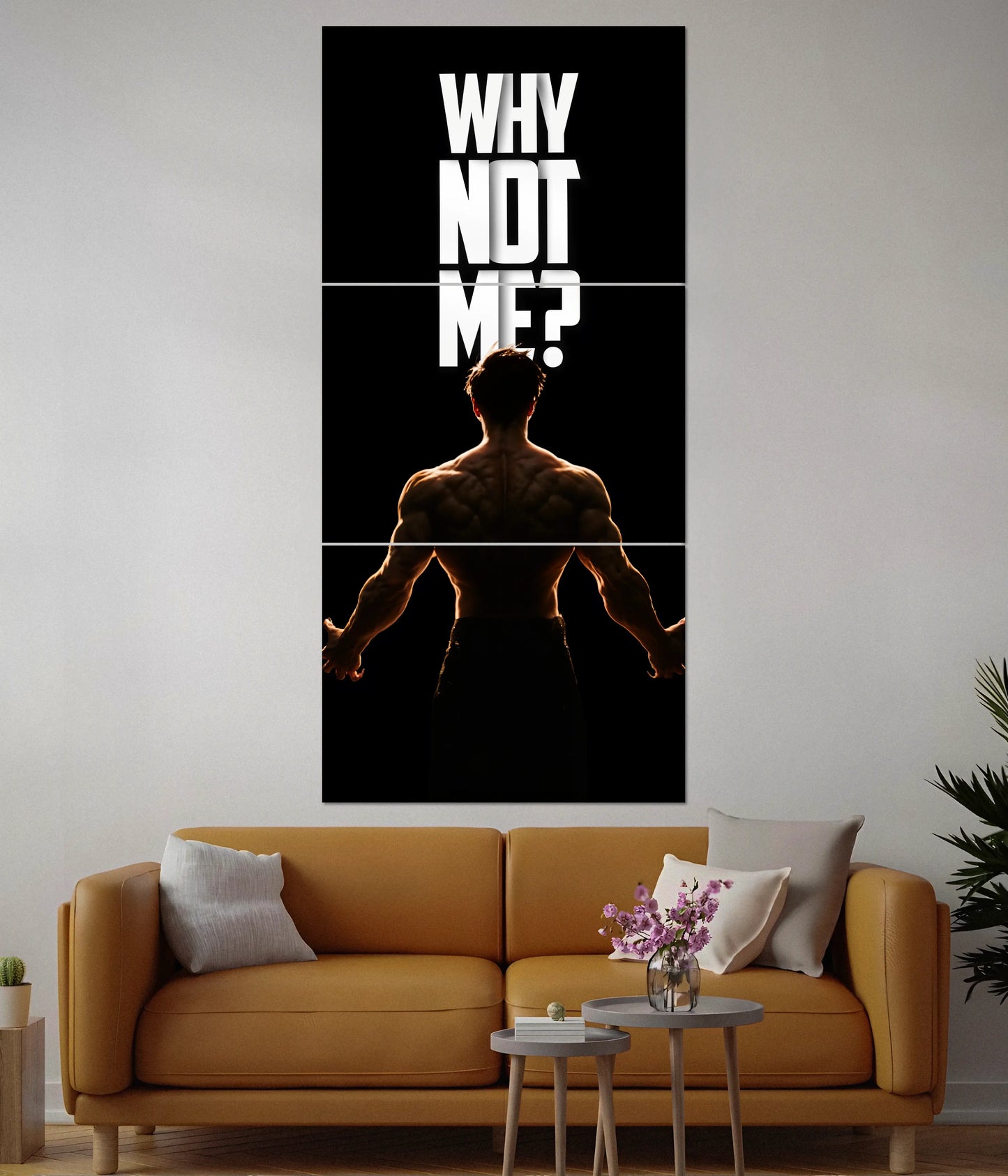Why Not Me? Split Wall Poster – Motivational Gym & Success Art - Everanta