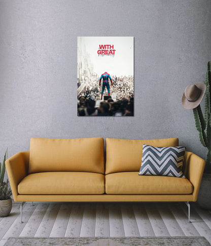With Great Power Comes Great Responsibility – Spider-Man Wall Poster - Everanta