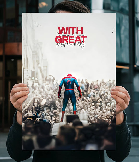 With Great Power Comes Great Responsibility – Spider-Man Wall Poster Main Image - Everanta