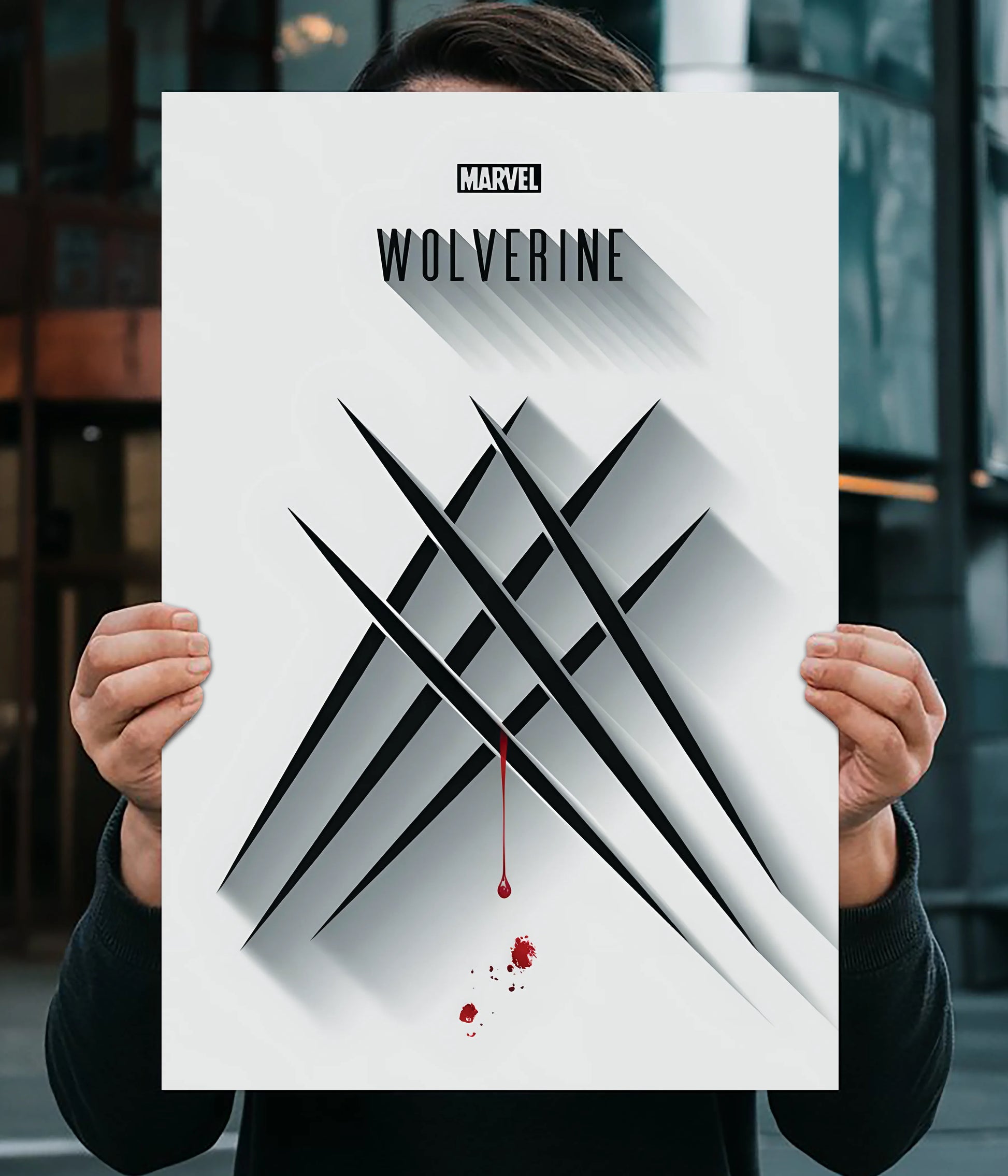 Wolverine Claw Marks – Minimalist Marvel Wall Poster Main Image - Everanta