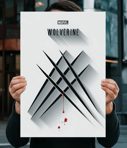 Wolverine Claw Marks – Minimalist Marvel Wall Poster Main Image - Everanta