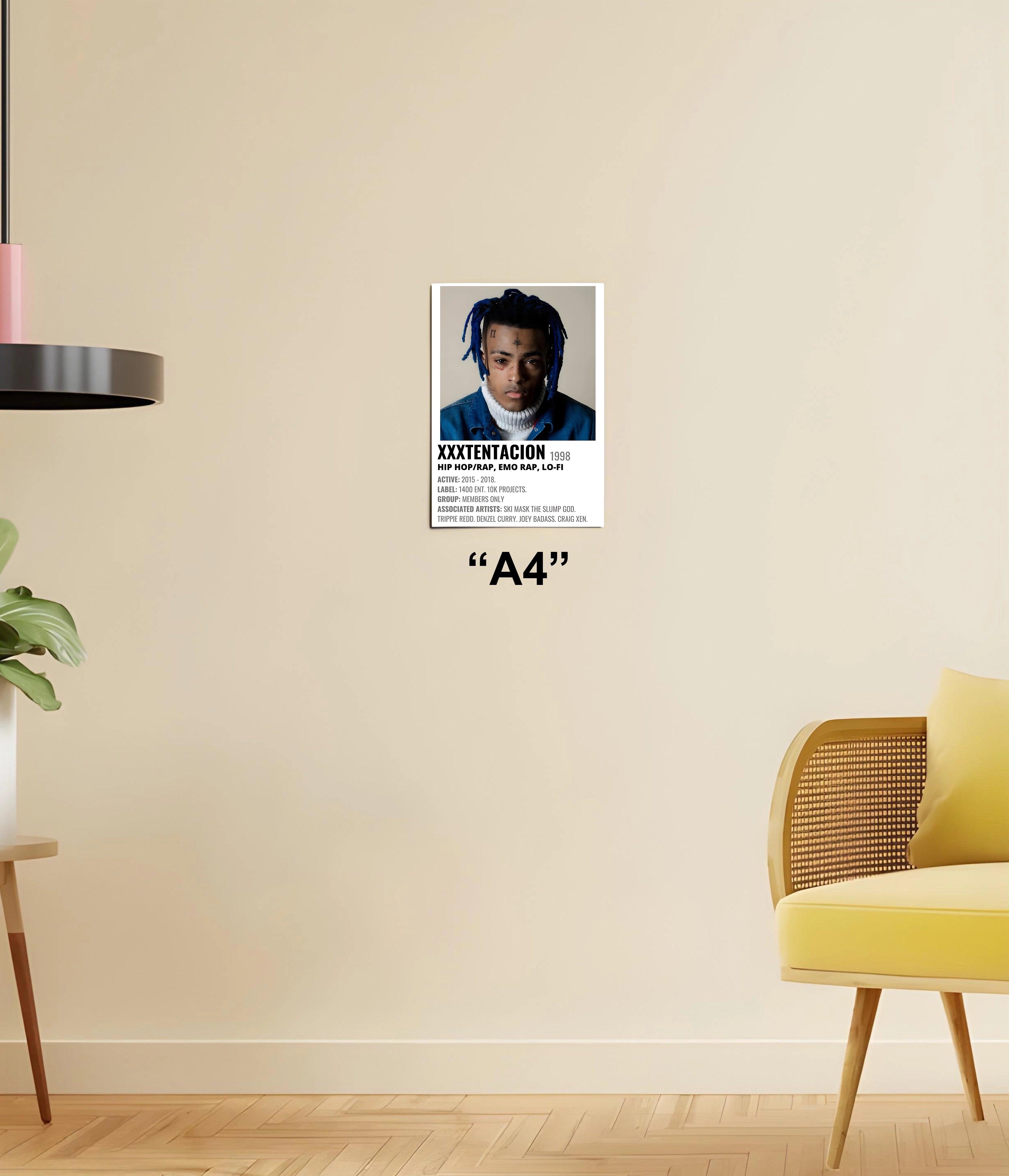 XXXTentacion Tribute Wall Poster – Raw Emotion in Art A4 Size - Everanta
