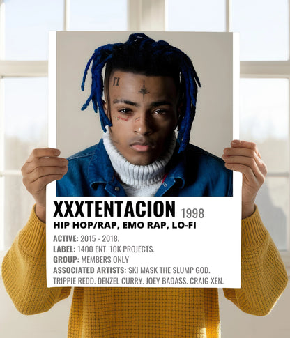 XXXTentacion Tribute Wall Poster – Raw Emotion in Art Holding Image - Everanta