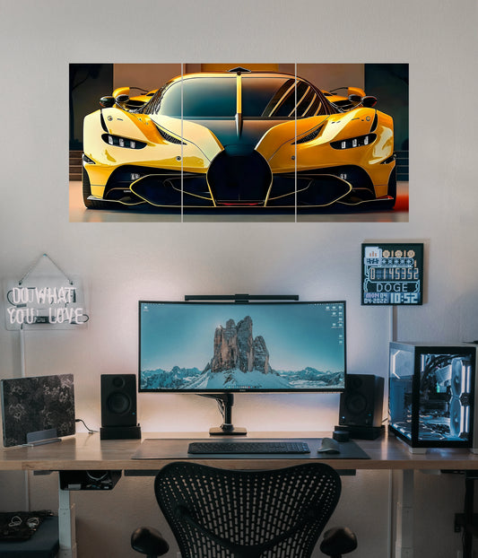 Yellow LaFerrari – Luxury Car Split Wall Poster - Everanta