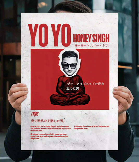 Yo Yo Honey Singh Retro Wall Poster Main Image - Everanta
