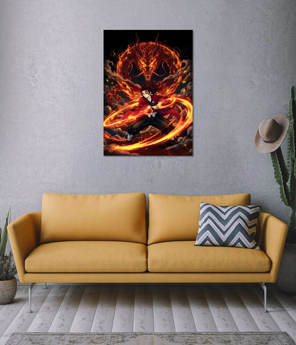 Yoriichi Sun Breathing Demon Slayer Poster on Wall - Everanta