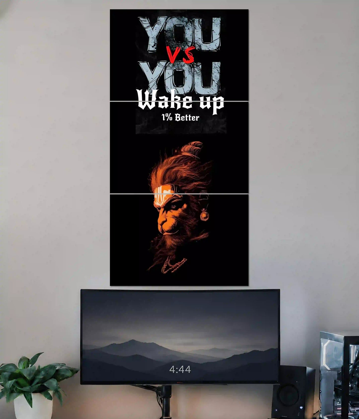 You vs You – Wake Up 1% Better Motivational Split Poster Main Image - Everanta